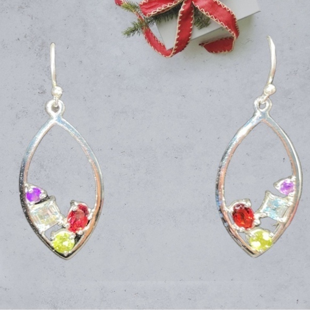 Silver Filled and Precious Stone Earrings